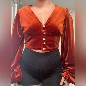 Size Small Rust Velvet Long Sleeve